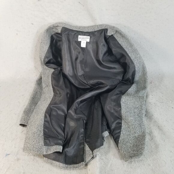 Pendleton Suit womens 18 Gray Herringbone Jacket Pants Luxury Wool vintage - Picture 12 of 16